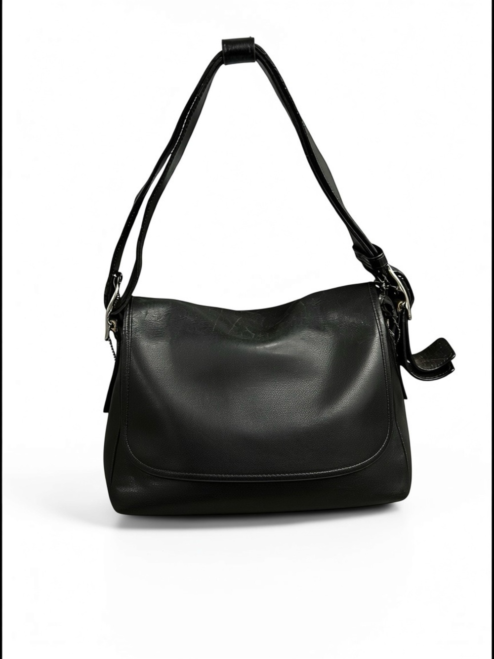 🌻FLAWED Vintage Y2K Coach Legacy Crossbody Shoulder Flap Bag 9332 Black Leather